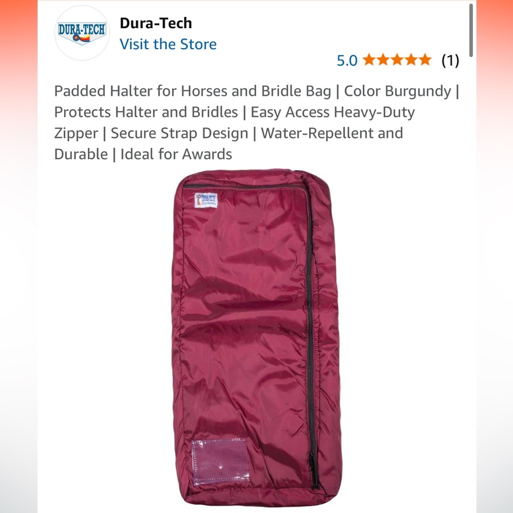 Dura-Tech Padded Halter for Horses and Bridle Bag